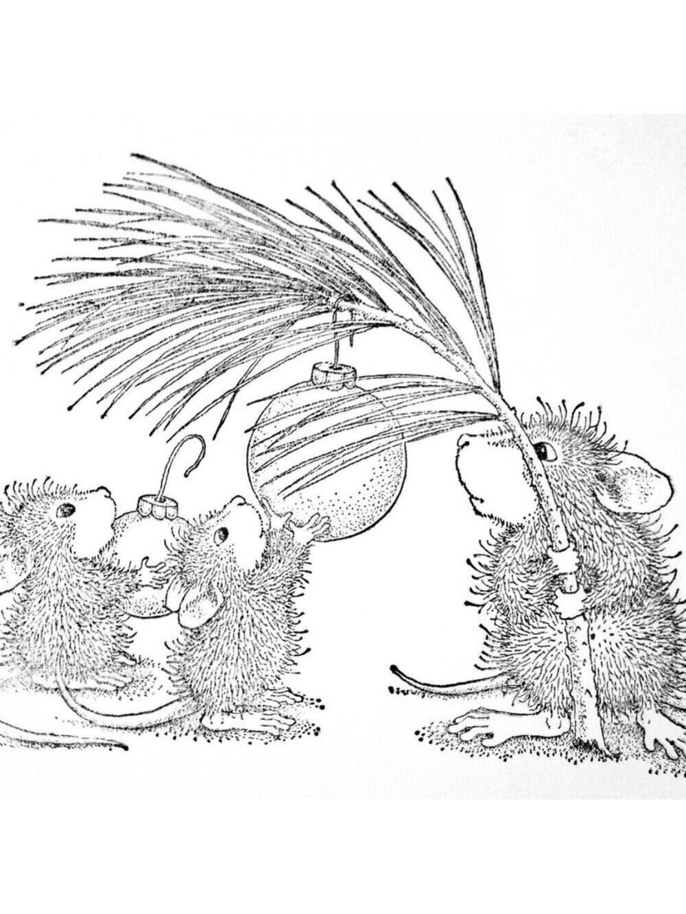 Stampendous Cling Mounted Rubber Stamps House Mouse Designs Deck The H - Picture 2 of 4